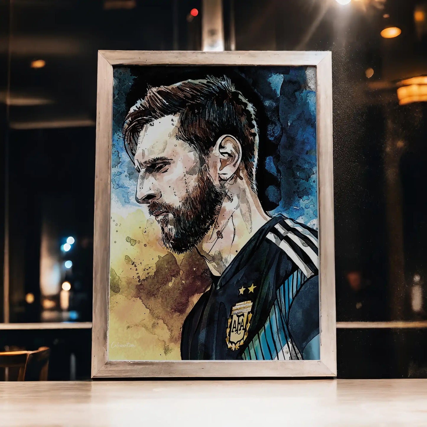 MESSI - PROFILO ACQUERELLO