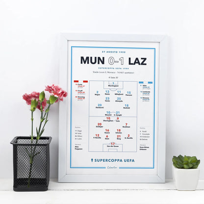 Dettaglio del poster Manchester United – Lazio allo Stade Louis II: gol di Salas e cambi
