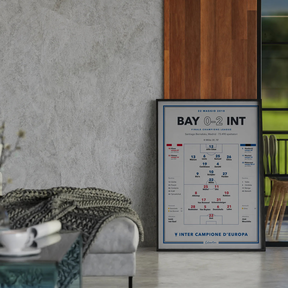 Formati disponibili del poster Bayern Monaco – Inter, finale Champions League 2010, da 30x40 a 140x200 cm