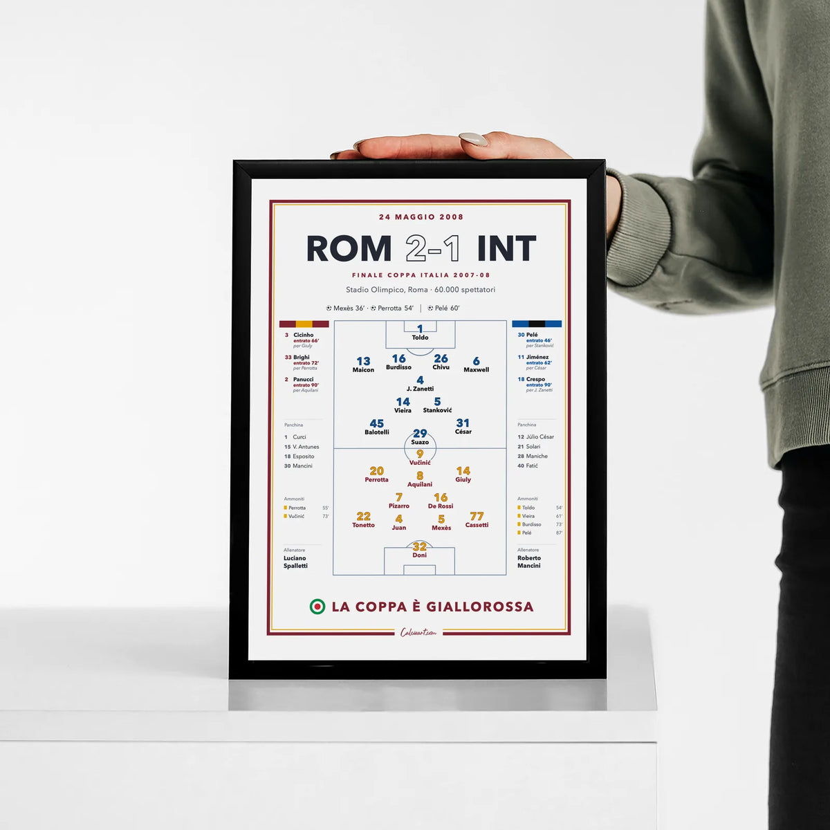 Regalo per il tifoso giallorosso: poster Roma – Inter, finale di Coppa Italia 2008, stampa da collezione