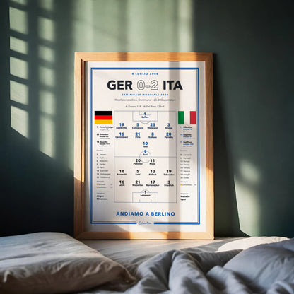 Poster calcio Germania – Italia 2006 in cornice, da appendere in casa