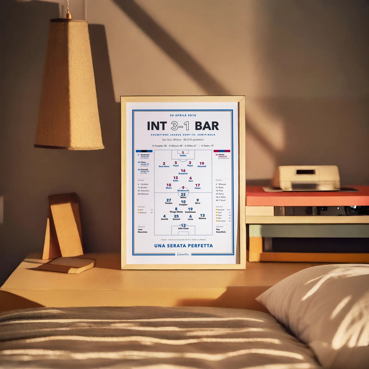 Poster partita storica Inter – Barcellona in cornice, regalo per il tifoso nerazzurro