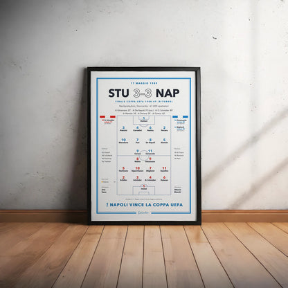 Regalo per il tifoso napoletano: poster Stoccarda – Napoli, finale di Coppa UEFA 1989, stampa da collezione