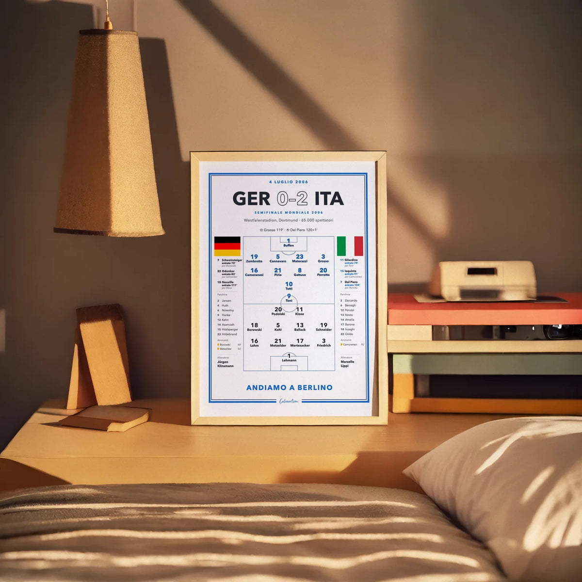 Poster calcio Germania – Italia 2006 in cornice, da appendere in casa