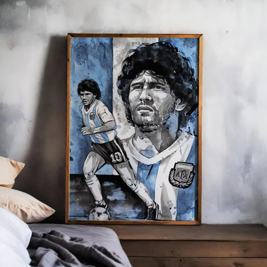 MARADONA - DOPPIA IMMAGINE ACQUERELLO