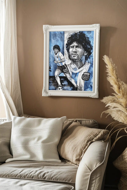 MARADONA - DOPPIA IMMAGINE ACQUERELLO