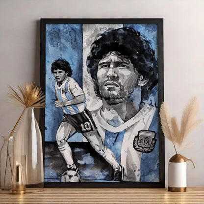 MARADONA - DOPPIA IMMAGINE ACQUERELLO