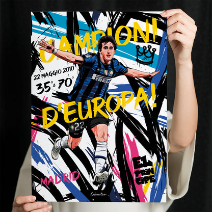 MILITO GOL CHAMPIONS LEAGUE STREET ART