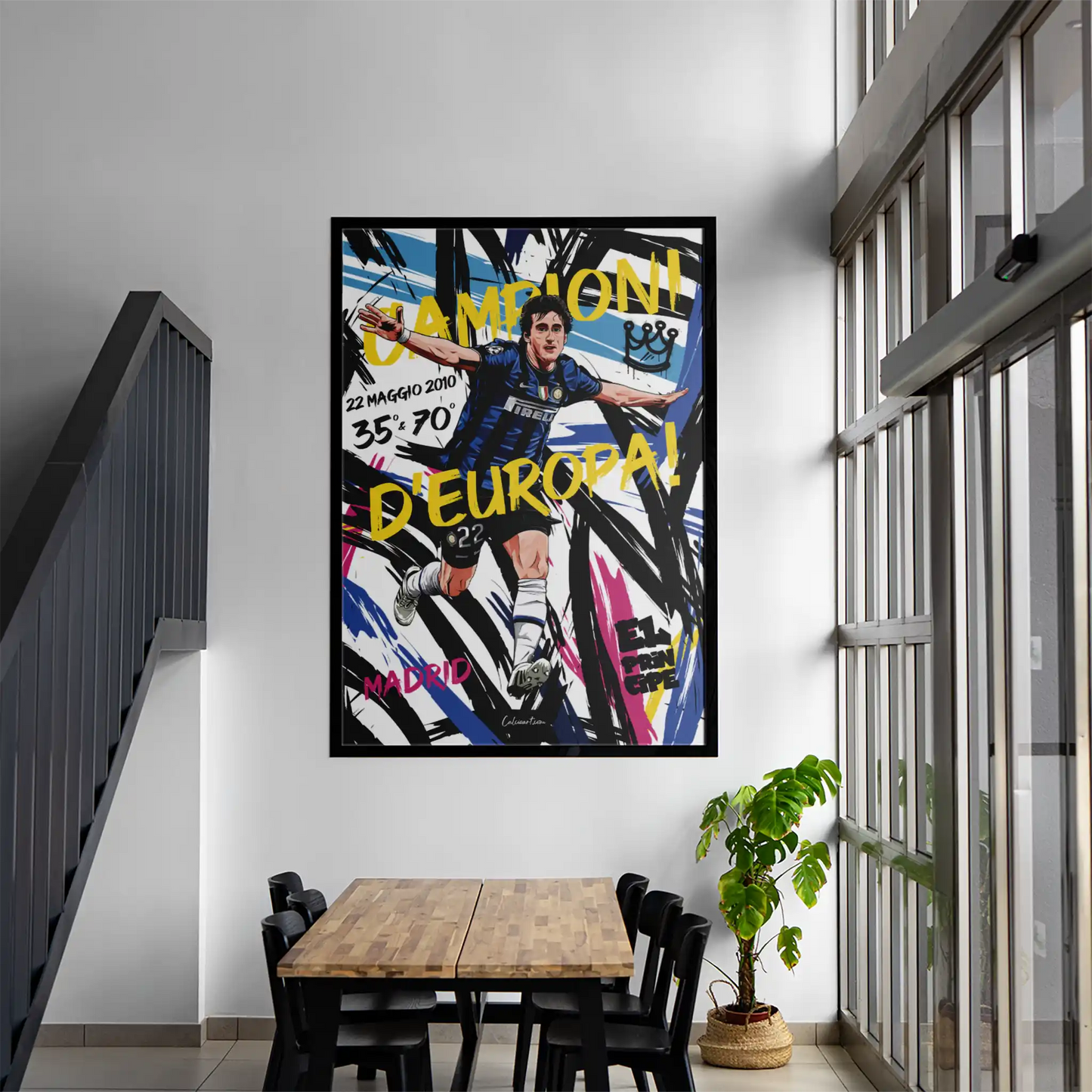 MILITO GOL CHAMPIONS LEAGUE STREET ART