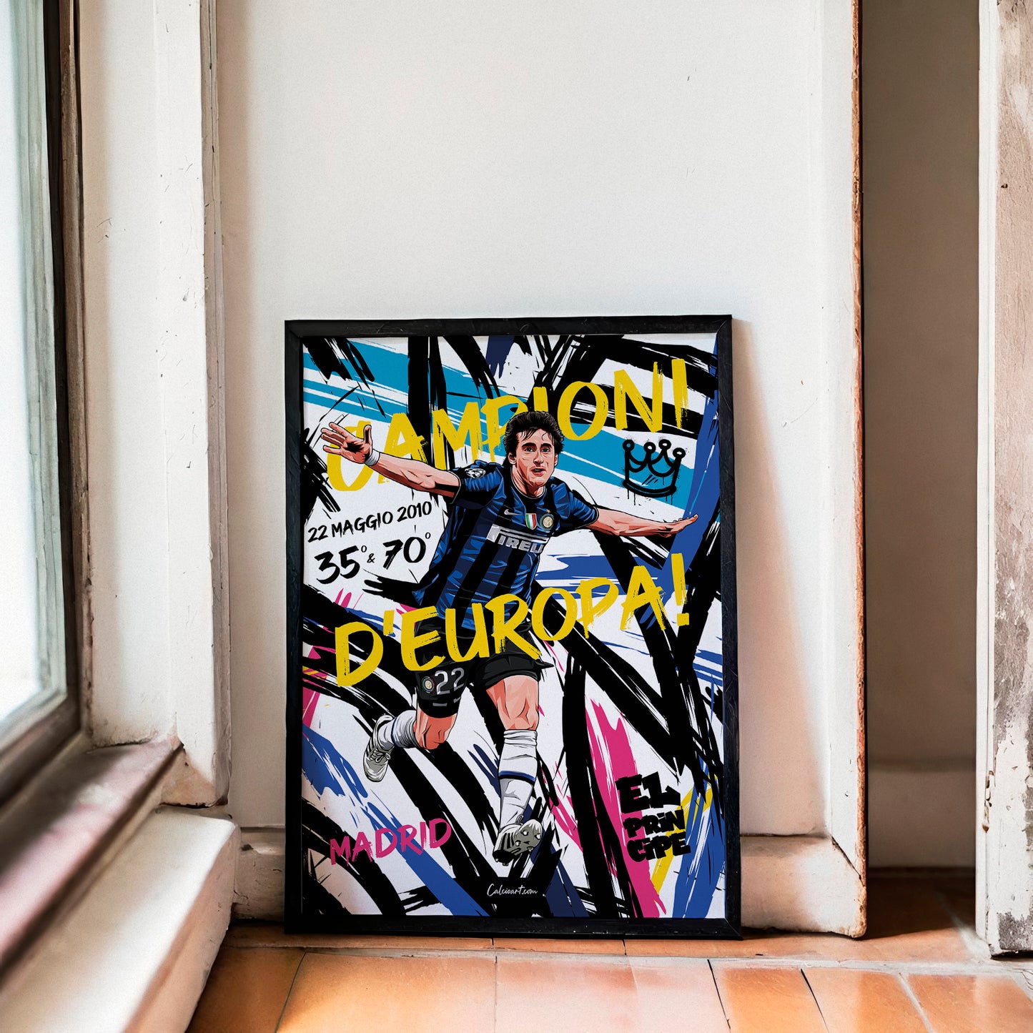 MILITO GOL CHAMPIONS LEAGUE STREET ART