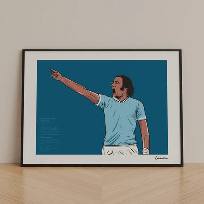 Poster Chinaglia Indica Nel Derby — stampa CalcioArt in ambiente (1)