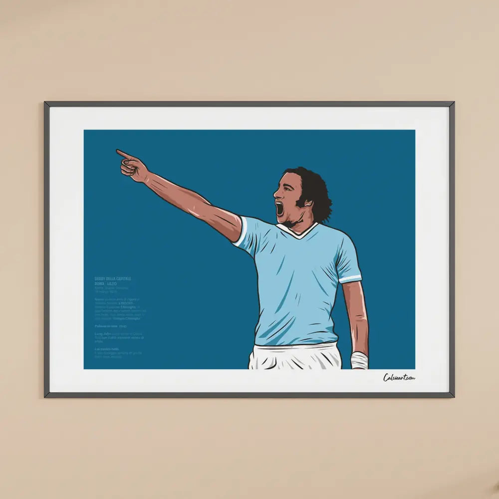 Poster Chinaglia Indica Nel Derby — stampa CalcioArt in ambiente (4)