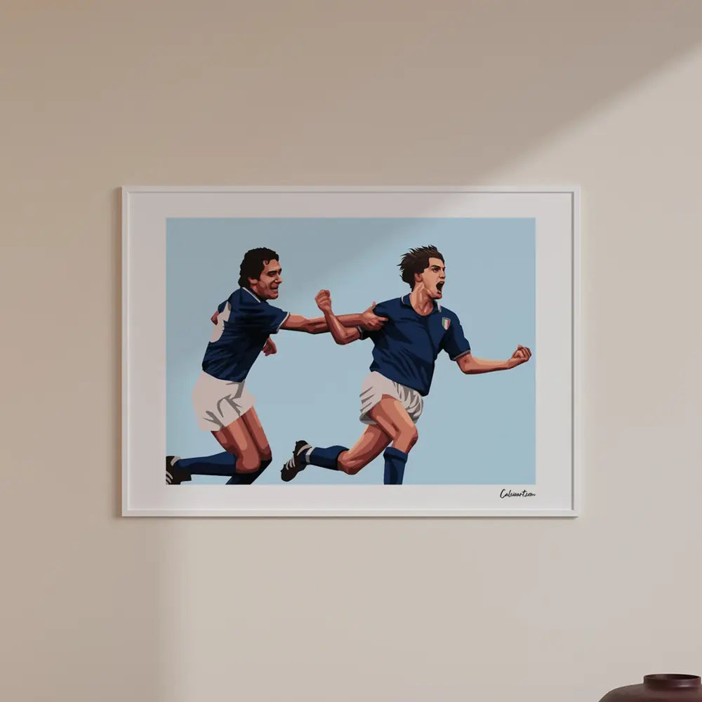 Poster Gentile Tardelli - Spagna 82 - Urlo Mundial — stampa CalcioArt in ambiente (2)