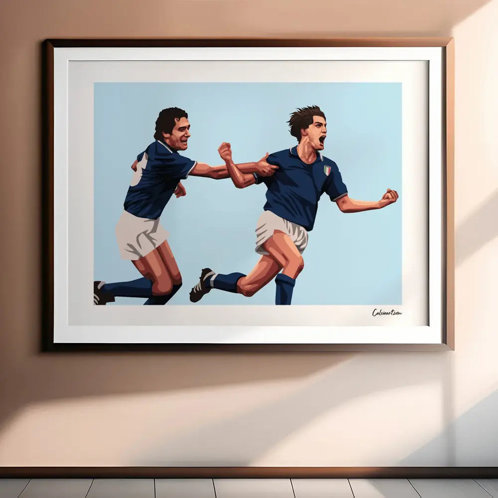 Poster Gentile Tardelli - Spagna 82 - Urlo Mundial — stampa CalcioArt in ambiente (3)