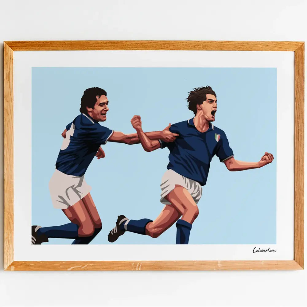 Poster Gentile Tardelli - Spagna 82 - Urlo Mundial — stampa CalcioArt in ambiente (4)
