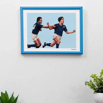 Poster Gentile Tardelli - Spagna 82 - Urlo Mundial — stampa CalcioArt in ambiente (6)