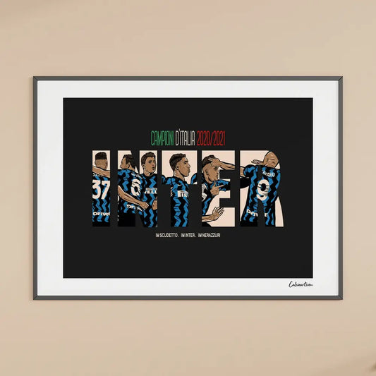 Poster Inter Scudetto 2020/2021 — stampa CalcioArt in ambiente (1)