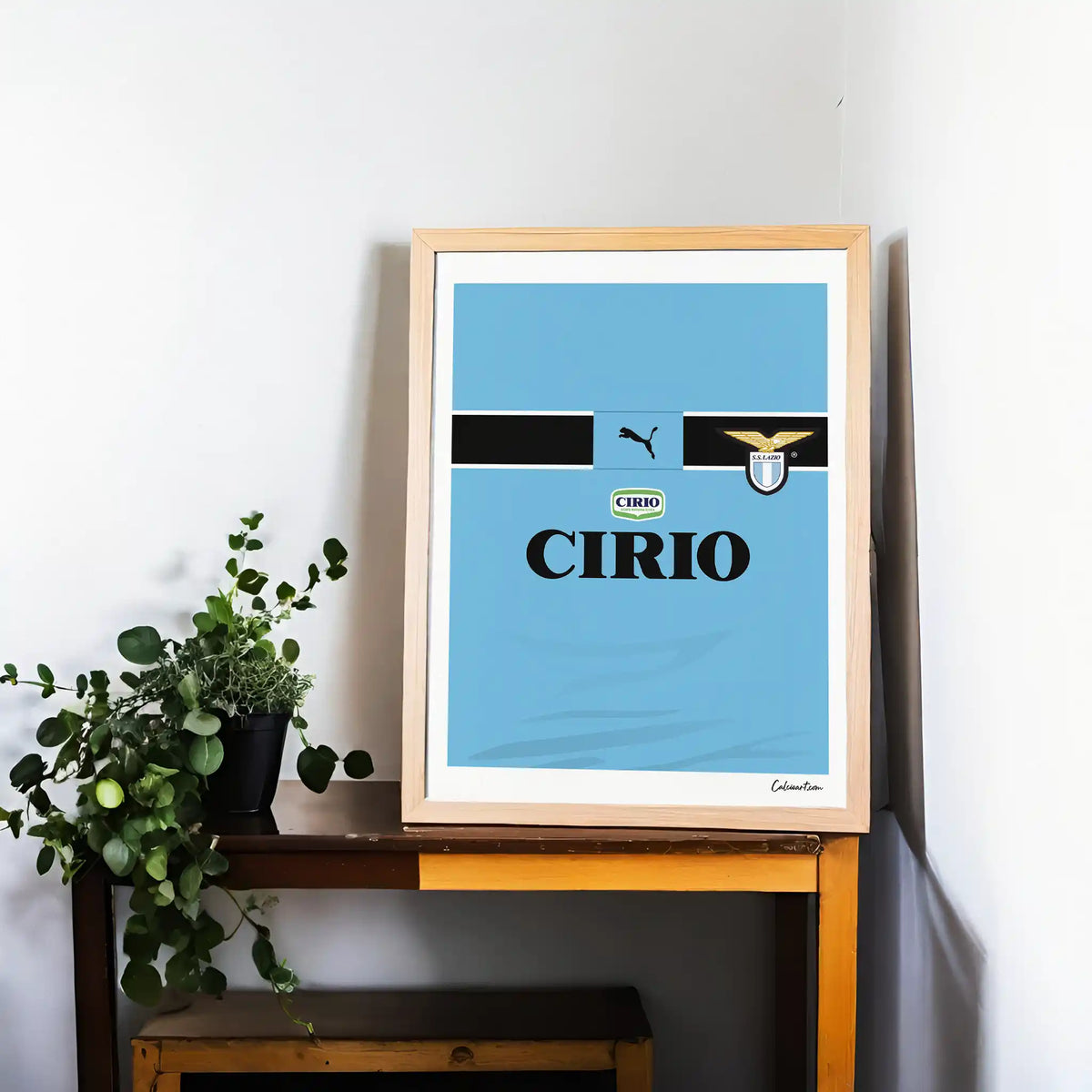 MAGLIA LAZIO - 1999/2000 - ANNO DELLO SCUDETTO · poster in cornice, ambientazione 2
