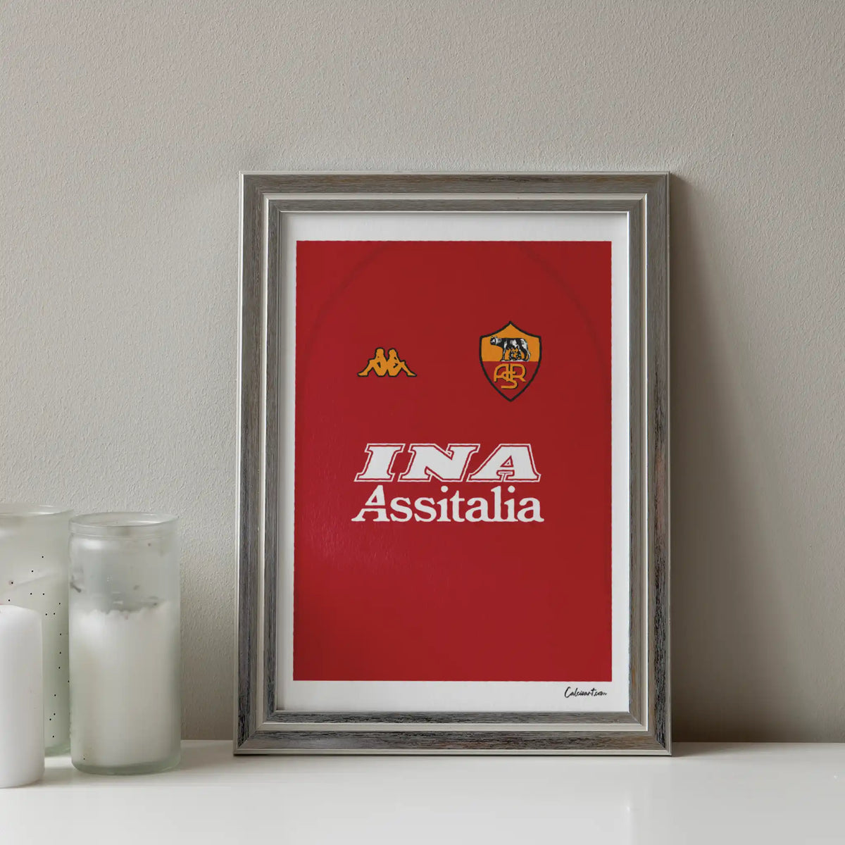 MAGLIA ROMA - 2000/2001 - ANNO SCUDETTO · poster in cornice, ambientazione 3