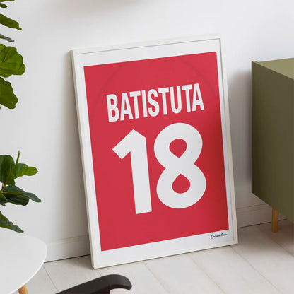 MAGLIA ROMA - 2000/2001 - BATISTUTA - ANNO SCUDETTO · poster in cornice, ambientazione 1
