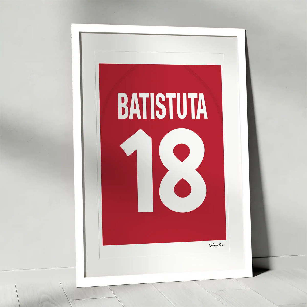 MAGLIA ROMA - 2000/2001 - BATISTUTA - ANNO SCUDETTO · poster in cornice, ambientazione 3