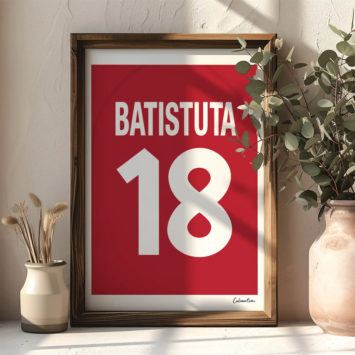 MAGLIA ROMA - 2000/2001 - BATISTUTA - ANNO SCUDETTO · poster in cornice, ambientazione 4