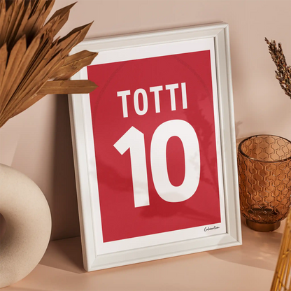 MAGLIA ROMA - 2000/2001 - TOTTI - ANNO SCUDETTO · poster in cornice, ambientazione 2