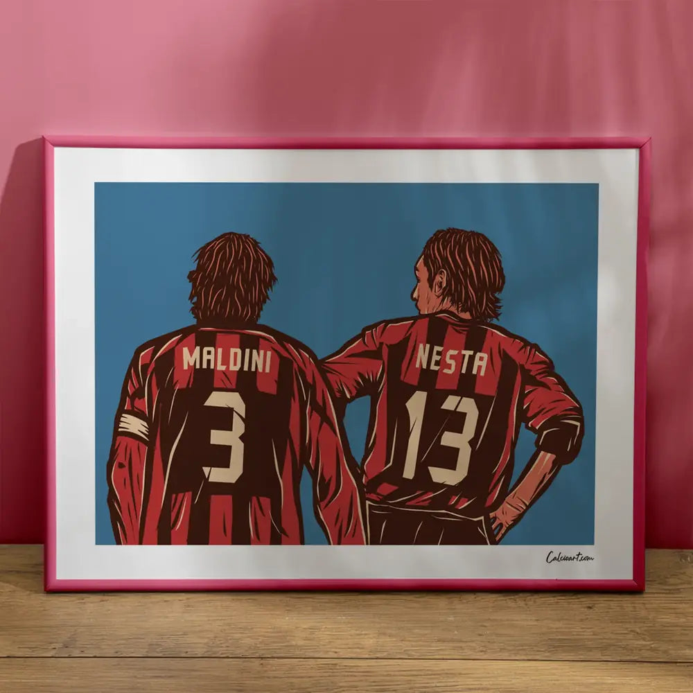 Poster Maldini E Nesta — stampa CalcioArt in ambiente (1)