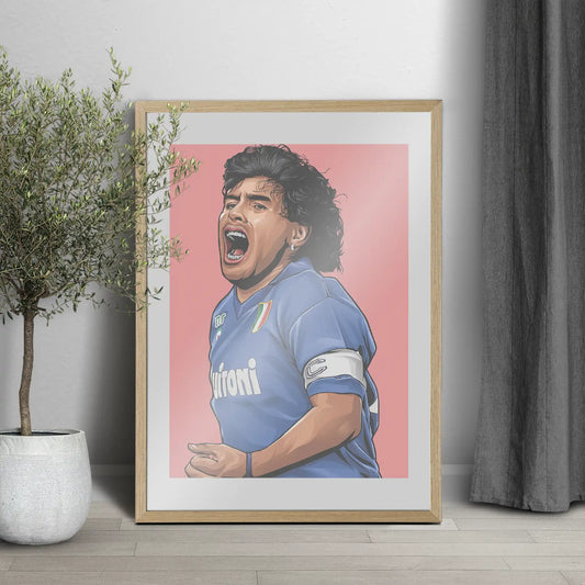MARADONA URLO - NAPOLI · poster in cornice, ambientazione 1
