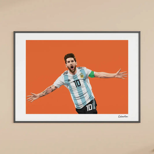 Poster Messi Esultanza Argentina — stampa CalcioArt in ambiente (1)