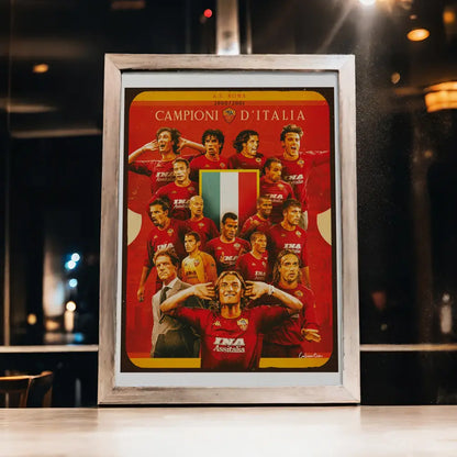 Poster Roma Scudetto — stampa CalcioArt in ambiente (1)