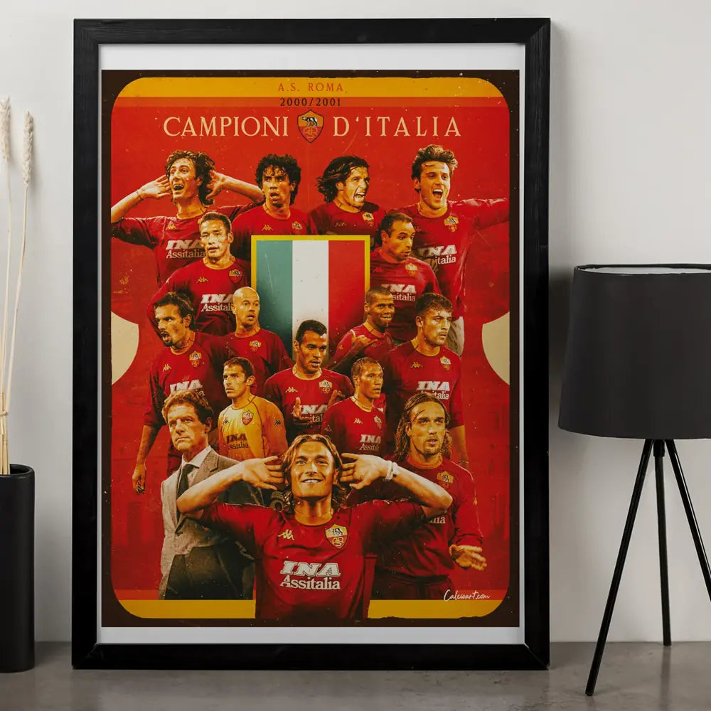 Poster Roma Scudetto — stampa CalcioArt in ambiente (2)