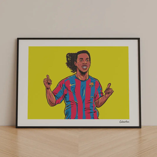 Poster Ronaldinho - Barcellona — stampa CalcioArt in ambiente (1)