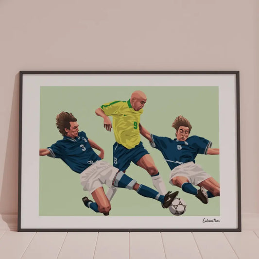 Poster Ronaldo Vs Maldini & Cannavaro — stampa CalcioArt in ambiente (1)