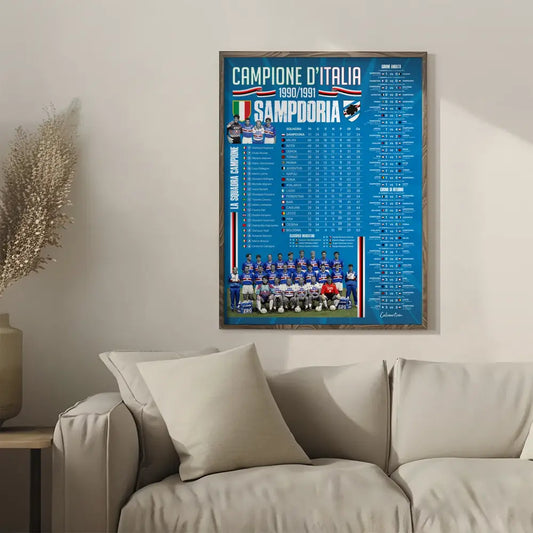 Poster Scudetto - Sampdoria Classifica 1990/1991 — stampa CalcioArt in ambiente (1)