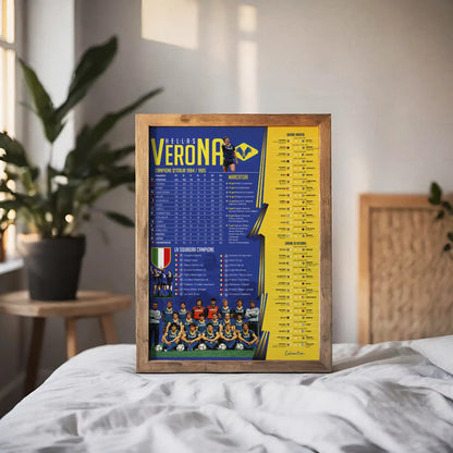 SCUDETTO - VERONA CLASSIFICA 1984/1985 · poster in cornice, ambientazione 2