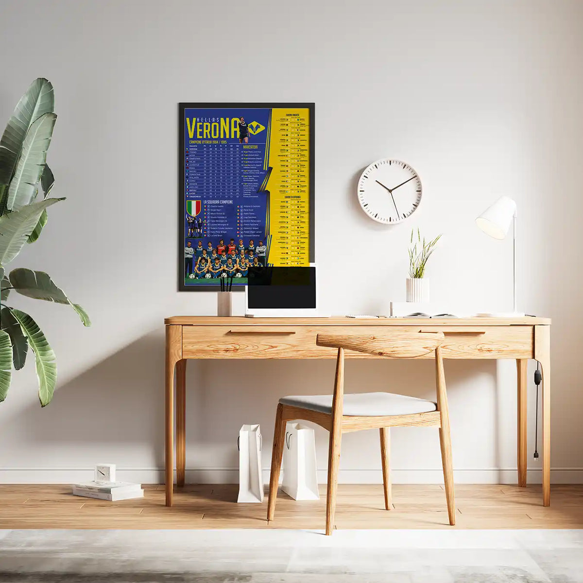 SCUDETTO - VERONA CLASSIFICA 1984/1985 · poster in cornice, ambientazione 4