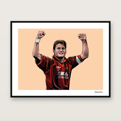 Poster Totti - Esultanza Braccia Alzate — stampa CalcioArt in ambiente (1)