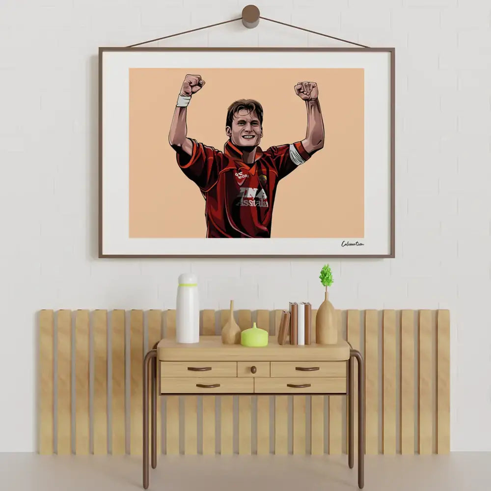 Poster Totti - Esultanza Braccia Alzate — stampa CalcioArt in ambiente (2)