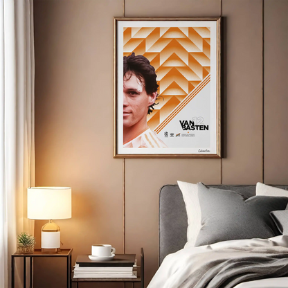 VAN BASTEN OLANDA FIGURINA ANNI '80 · poster in cornice, ambientazione 4