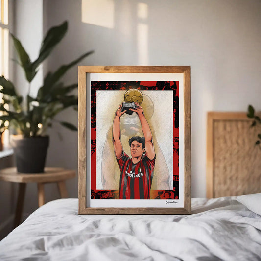 VAN BASTEN - PALLONE D'ORO SFONDO SPECIALE · poster in cornice, ambientazione 1