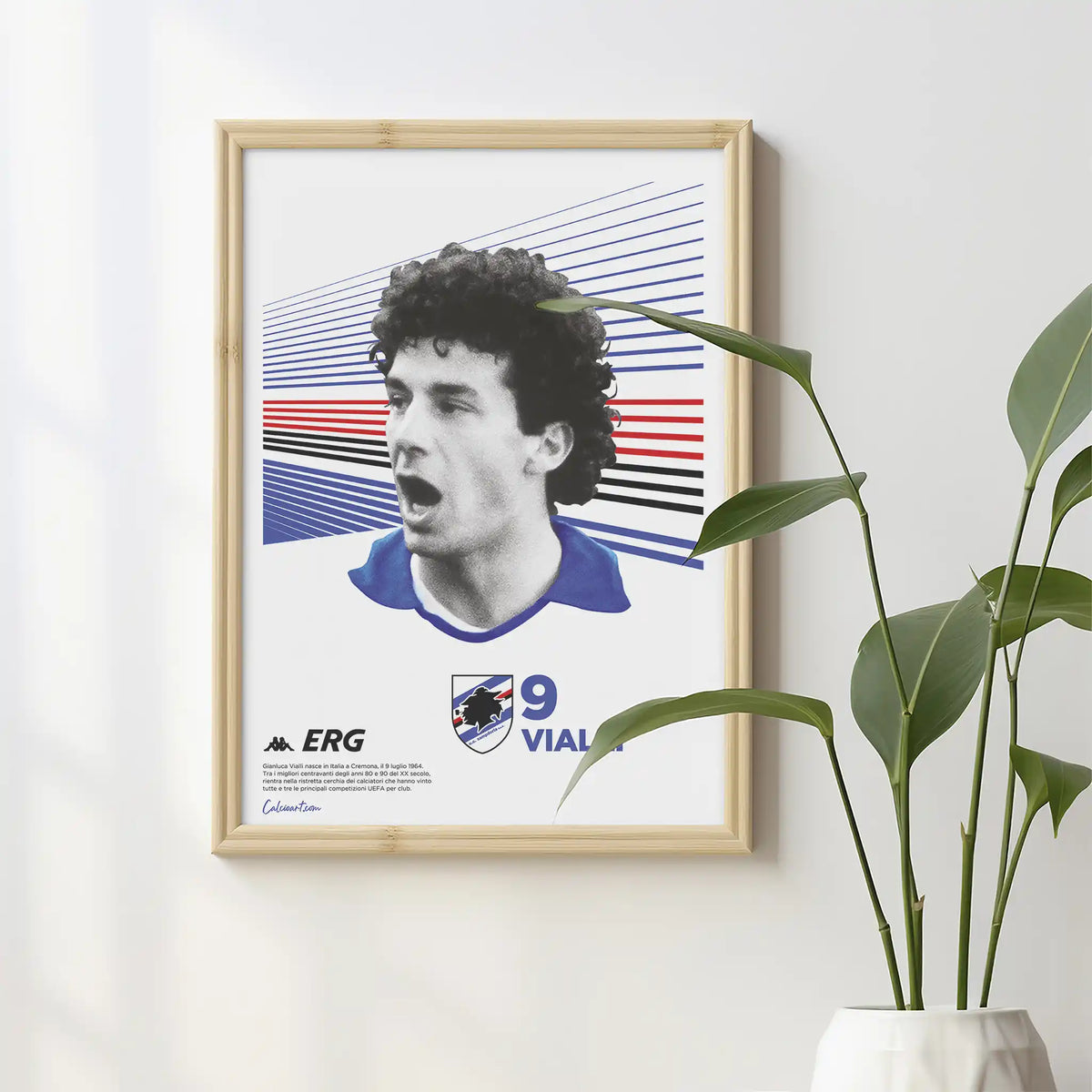 VIALLI FIGURINA ANNI '80 · poster in cornice, ambientazione 1