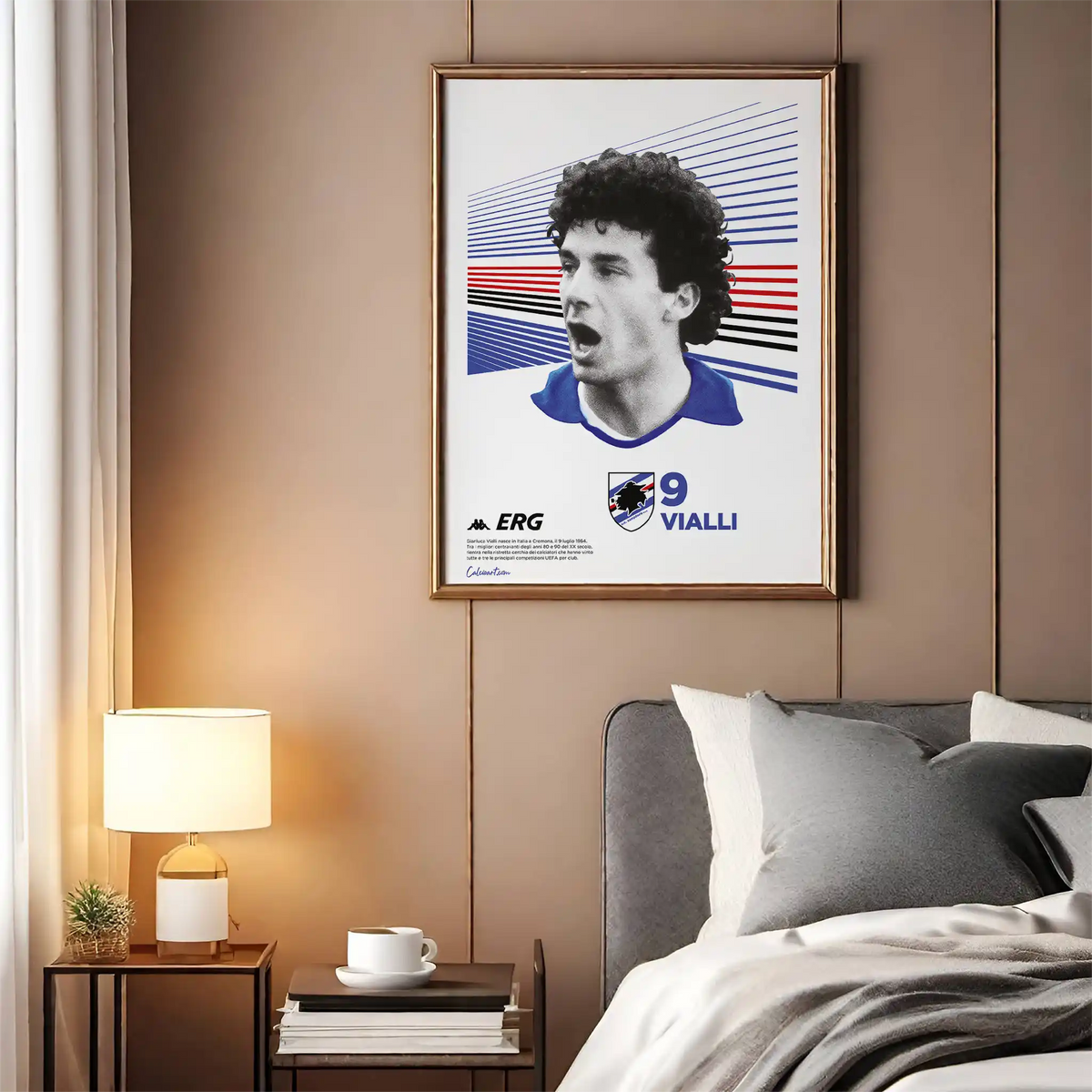VIALLI FIGURINA ANNI '80 · poster in cornice, ambientazione 2