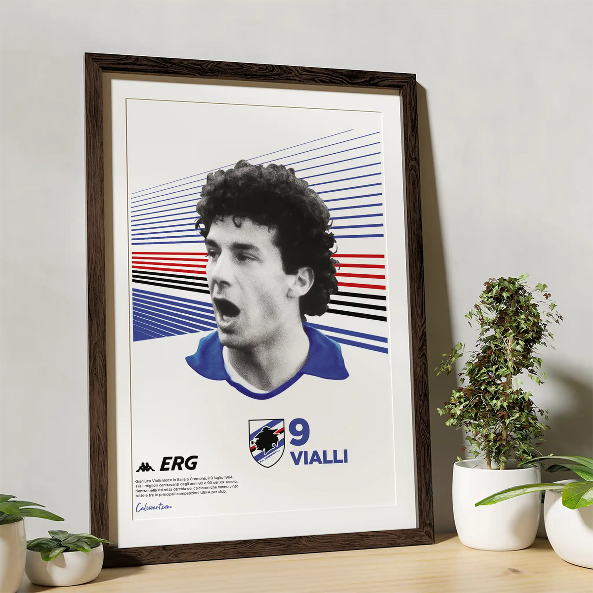 VIALLI FIGURINA ANNI '80 · poster in cornice, ambientazione 3