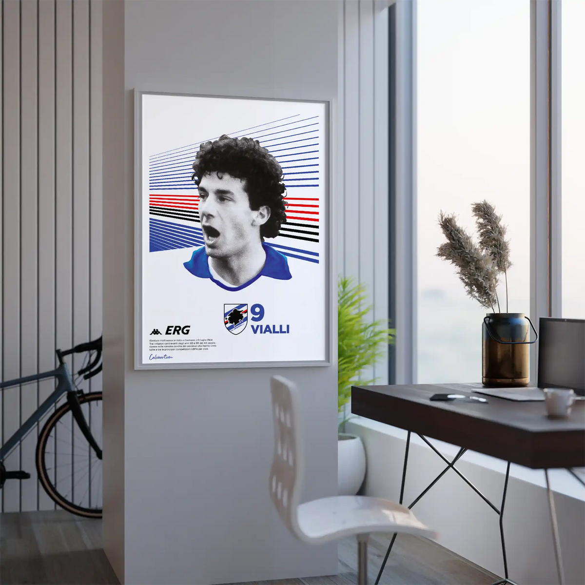 VIALLI FIGURINA ANNI '80 · poster in cornice, ambientazione 4